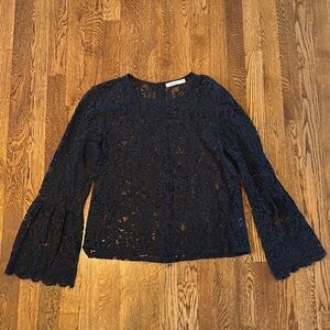 Redhaute Women’s Black Lace Bell Sleeve Top Size Medium